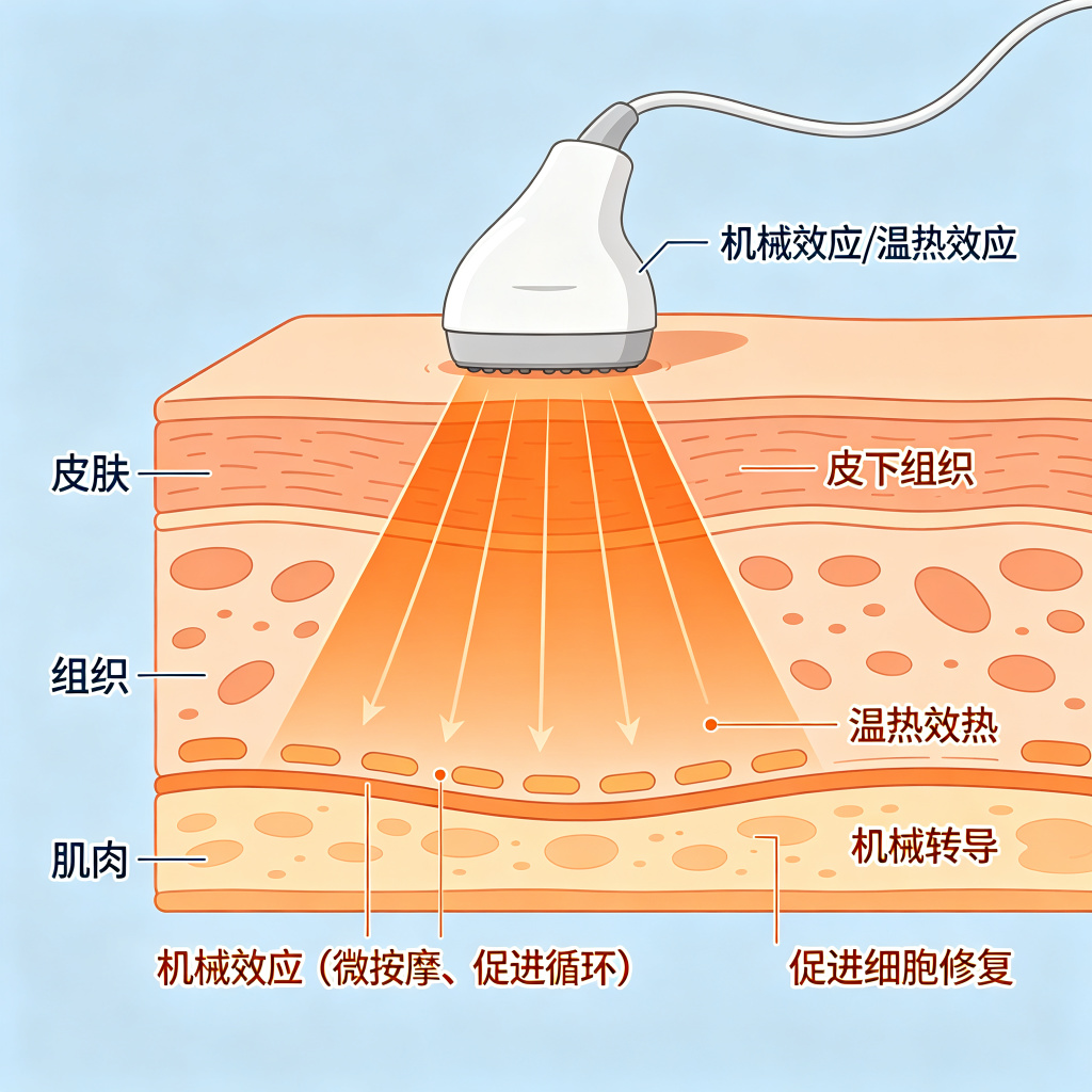 Ultrasound mechanism through tissue layers
