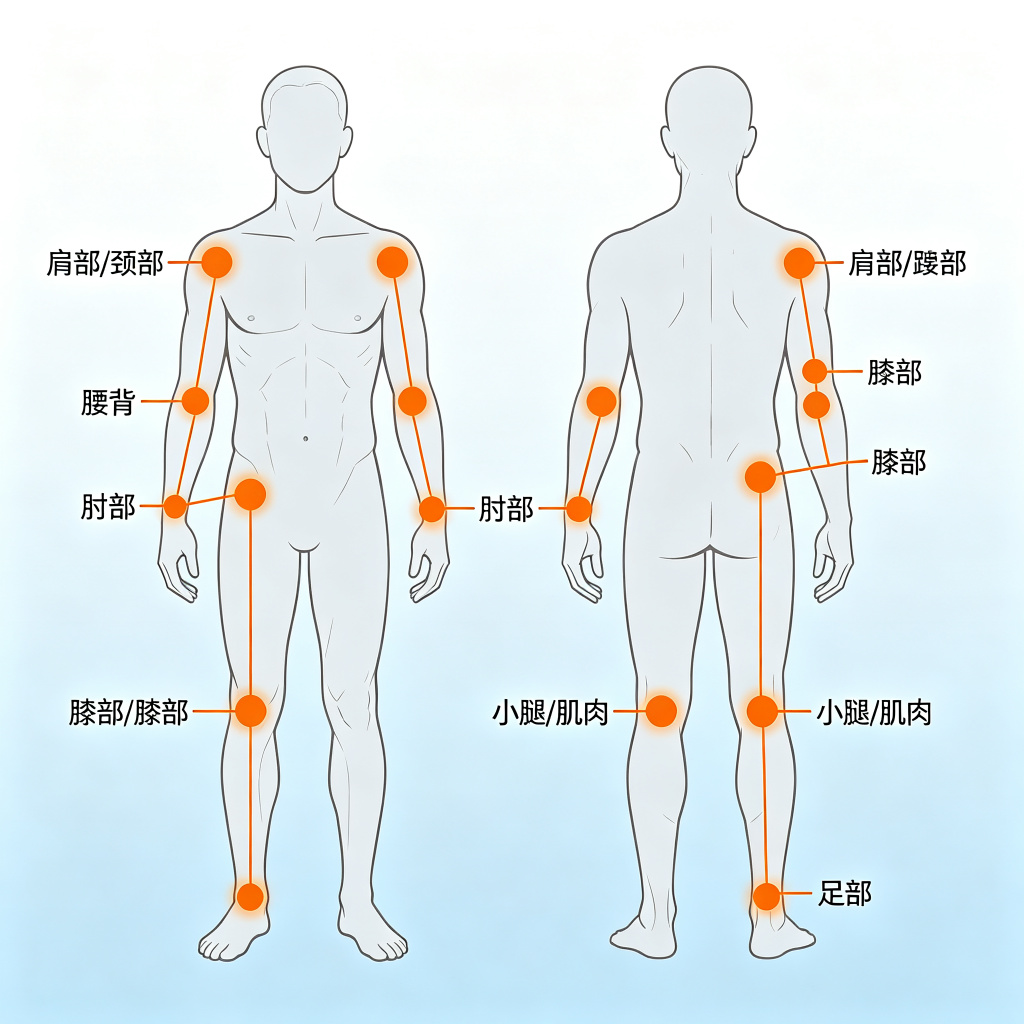 Common treatment sites on the body